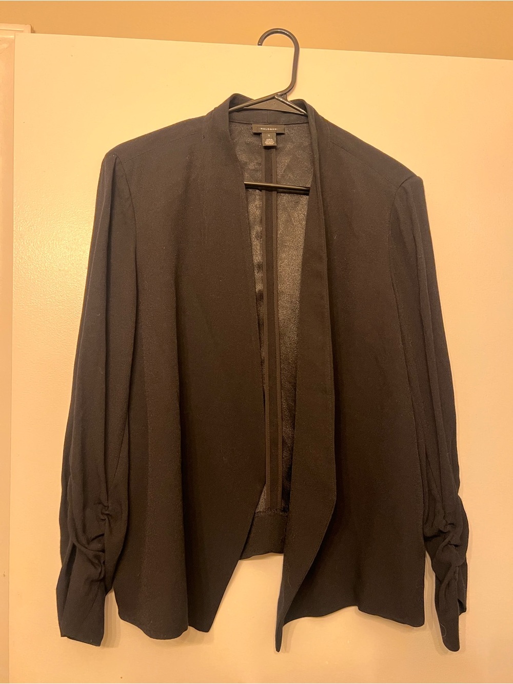Halogen Black Draped Open-Front Blazer